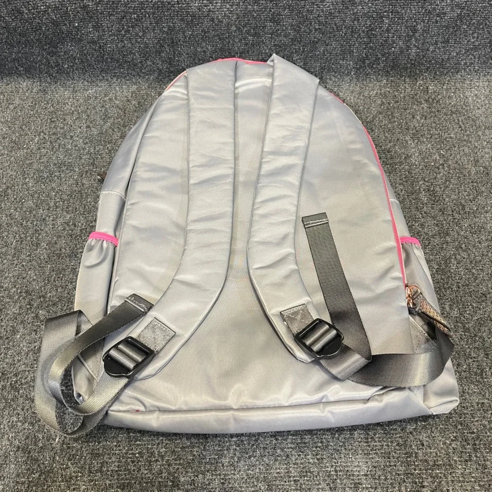 Walgreens CNDG-0131‎ Grey Pink Nylon Multi-Pocket Rose Gold Zippers Backpack